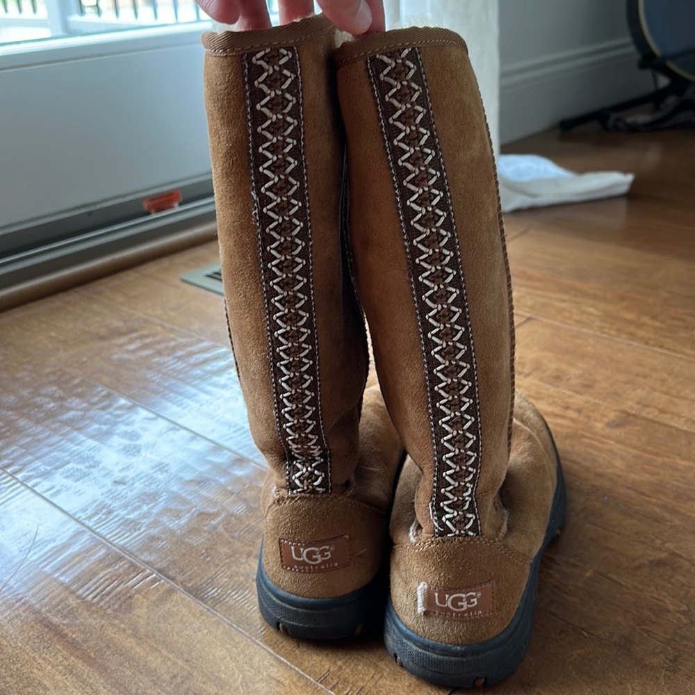 Tall UGG boots with rubber bottom